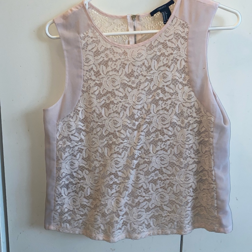 Forever 21 Pink Lace Blouse